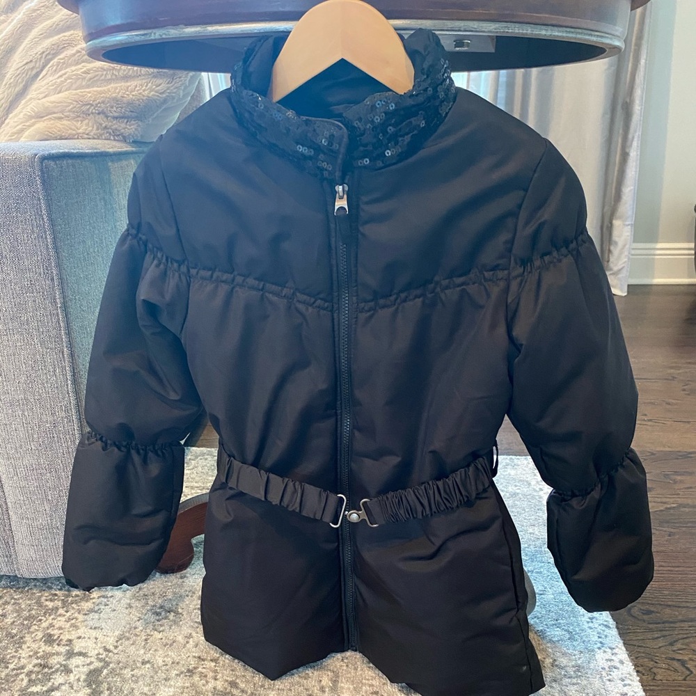 Children’s Place Belted Coat with Sequin Collar